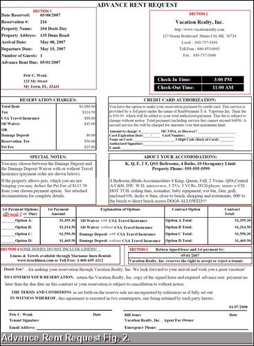 Advance Rent Request Fig. 2.