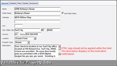 Variables for Property Title