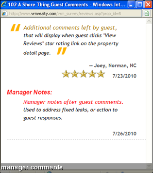 manager comments