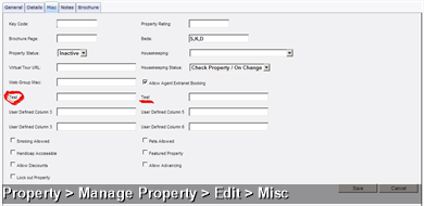 Property > Manage Property > Edit > Misc